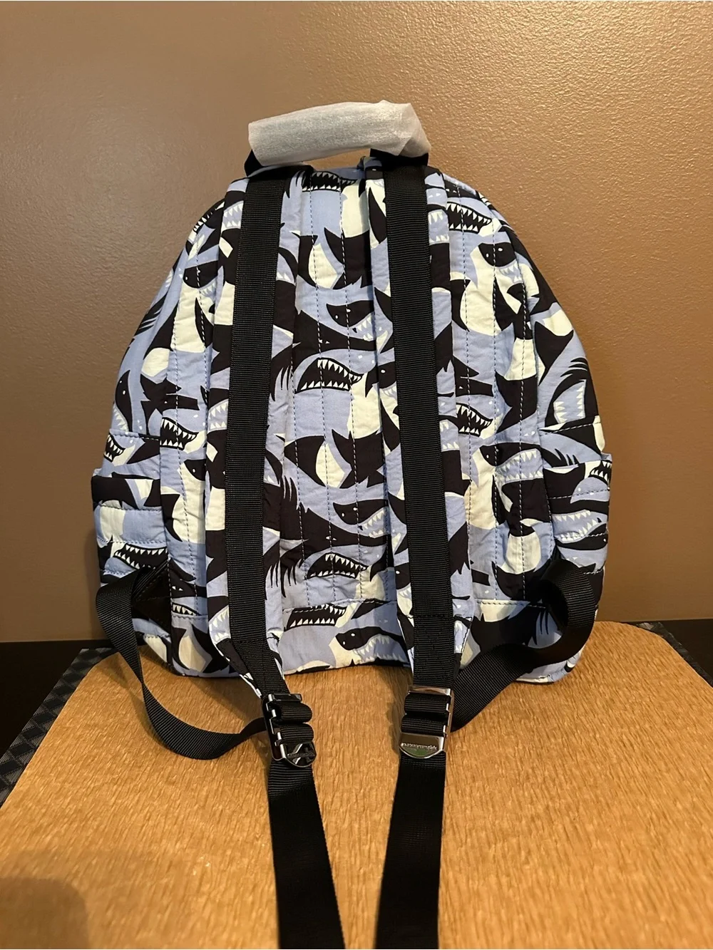 Amazon Essentials Shark Print Light Blue Canvas Backpack - Boys